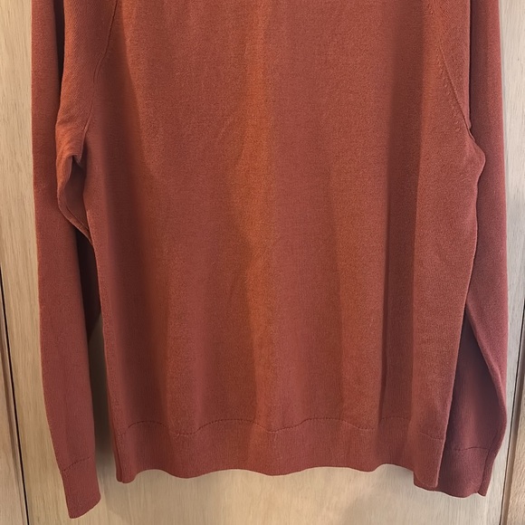 Banana Republic Men's Baruffa Italian Merino Wool Crew Neck Sweater Rust Large - Picture 4 of 10